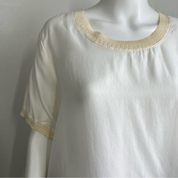 Johnny Was Short Sleeve Cream Tunic - S - Picture 6 of 8